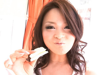 Cute Yuu Haruka nasty vibrator dildo insertion